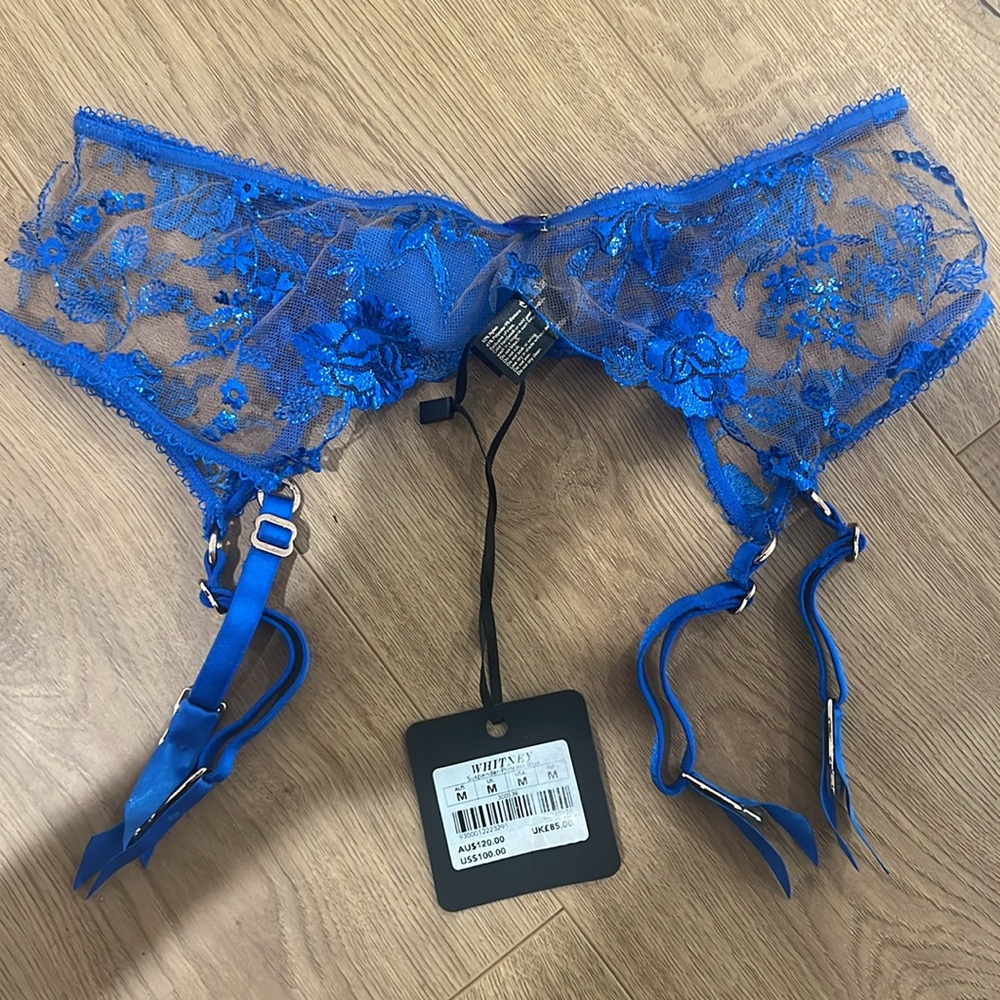 Honey Birdette Whitney Royal blue 💙thong and garter only